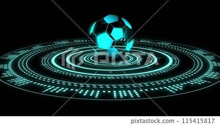Image of scope scanning over digital football 115415817