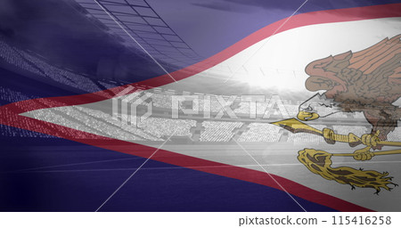 Image of flag of samoa over sports stadium Image of flag of samoa over sports stadium 115416258