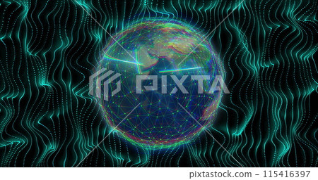 Image of network of connections over globe Image of network of connections over globe 115416397
