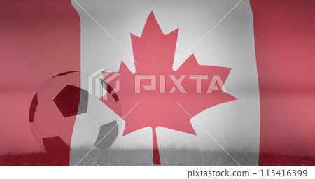 Image of waving canada flag over football balll 115416399