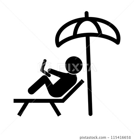 People working on the beach Nomad worker Silhouette 115416658