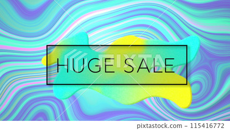 Image of huge sale text on colourful liquid background Image of huge sale text on colourful liquid background 115416772