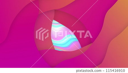 Image of shapes over moving colourful background 115416910