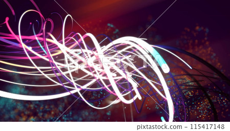 Image of wavy lights and smoke on red background Image of wavy lights and smoke on red background 115417148