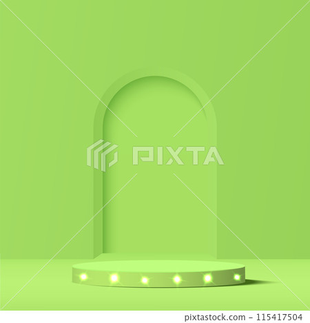 3d green color podium and minimal green wall scene Vector 3d green color podium and minimal green wall scene Vector 115417504