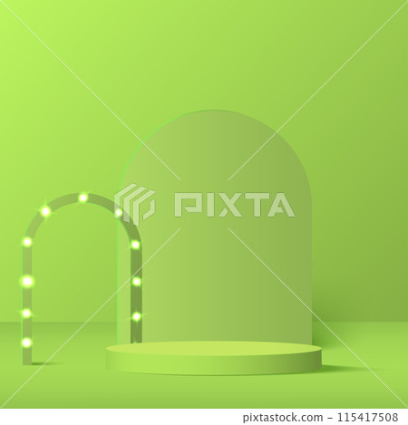 3d green color podium and minimal green wall scene Vector 3d green color podium and minimal green wall scene Vector 115417508