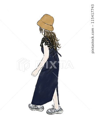 戴著帽子的女人 115417743