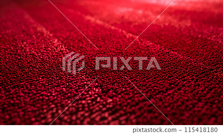 Fluffy red carpet close-up background 115418180