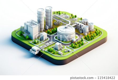3D Industrial Wastewater Treatment process in factory plant ecology sewage treatment for save world concept 3D Industrial Wastewater Treatment process in factory plant ecology sewage treatment for save world concept 115418422