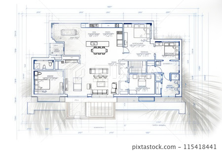 Interior design, home project and house architecture plan 115418441