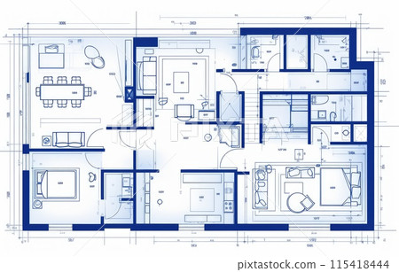 Interior design, home project and house architecture plan Interior design, home project and house architecture plan 115418444