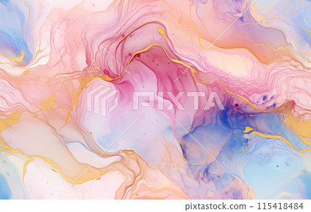 Pink Onyx Crystal Marble Texture with Icy Colors, Polished Quartz Stone 115418484