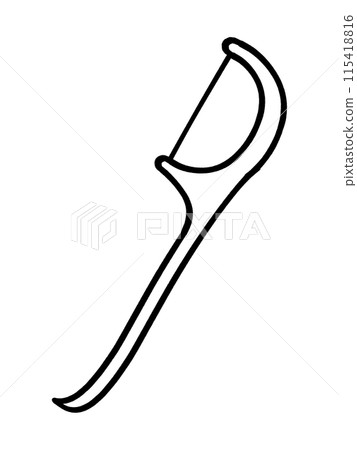 Illustration material of a holder-type dental floss 115418816