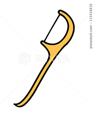 Illustration material of a holder-type dental floss 115418818