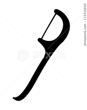 Illustration material of a holder-type dental floss 115418820