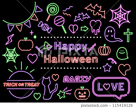 halloween neon material 115419126