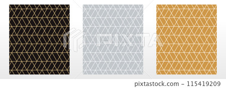 Set of abstract geometric patterns. Seamless vector backgrounds. Colored ornaments Graphic modern patterns Simple lattice graphic design Set of abstract geometric patterns. Seamless vector backgrounds. Colored ornaments Graphic modern patterns Simple lattice graphic design 115419209