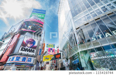 "Tokyo" Shibuya Center Street crowded with tourists 115419744