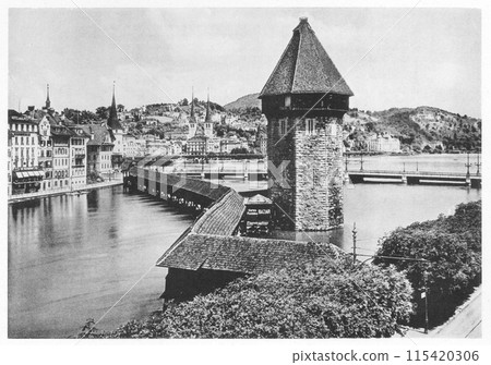 Old Swiss Lucerne Chapel Bridge Old Swiss Lucerne Chapel Bridge 115420306