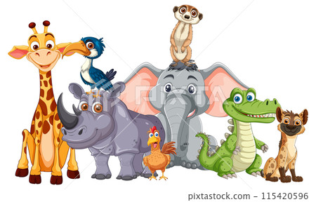 Happy Jungle Animal Friends 115420596