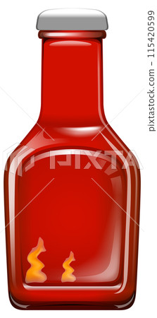 Spicy Hot Sauce Bottle Illustration 115420599