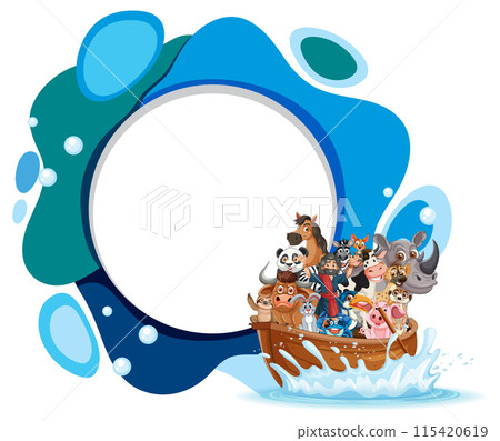 Animals on a Boat Adventure 115420619