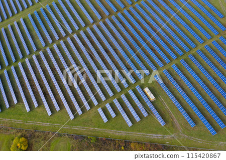 Solar panels aerial view 115420867