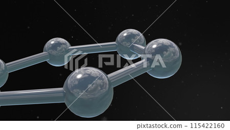 Image of 3d micro of molecules on black background Image of 3d micro of molecules on black background 115422160