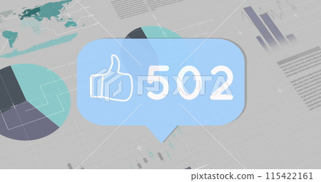 Image of icons over statistics 115422161