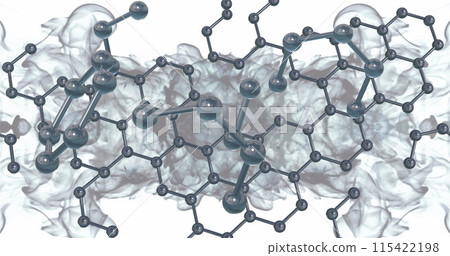 Image of 3d micro of molecules on grey background 115422198