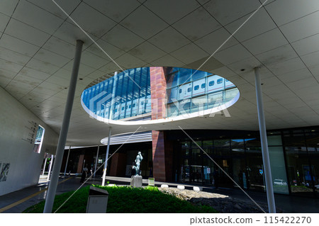 Kumamoto Station scenery: Otemoyan statue and the West Exit entrance [taken from the station square in front of the Shinkansen Exit (West Exit)] 115422270