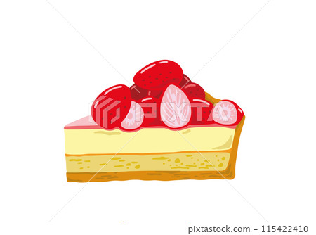 Simple strawberry tart illustration 115422410