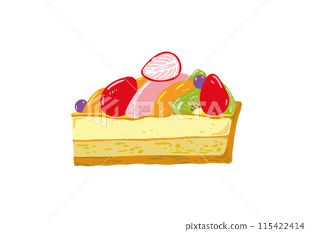 Simple fruit tart illustration 115422414