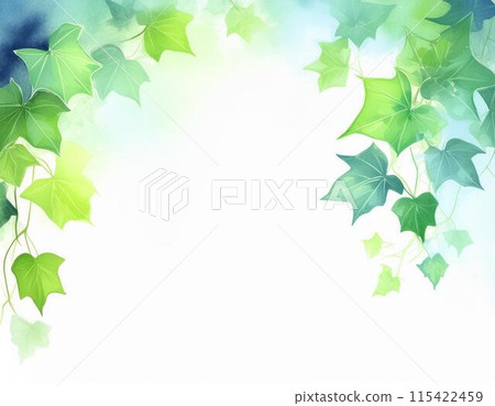 Watercolor ivy leaf frame Watercolor ivy leaf frame 115422459