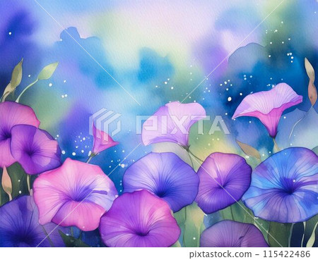 Watercolor style morning glory flower 115422486