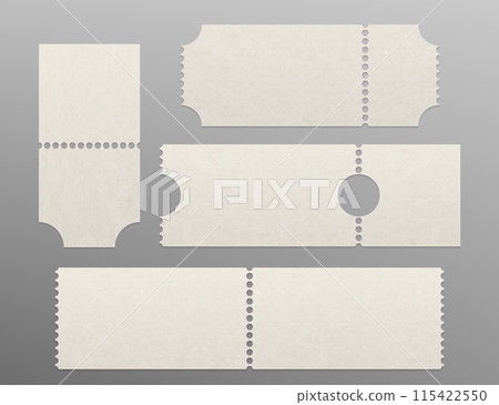 White textured coupon or ticket 3d mockup. White textured coupon or ticket 3d mockup. 115422550