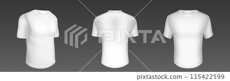 White front and back tshirt isolated vector mockup 115422599