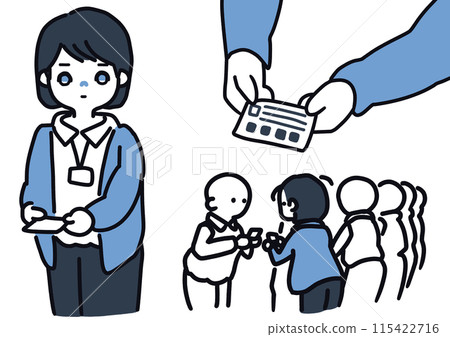 上班族面無表情地交換名片 115422716