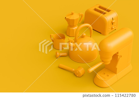 Electric kitchen appliances and utensils for making culinary on monochrome Electric kitchen appliances and utensils for making culinary on monochrome 115422780