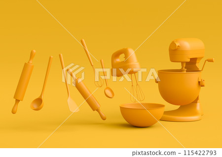 Electric kitchen appliances and utensils for making culinary on monochrome Electric kitchen appliances and utensils for making culinary on monochrome 115422793