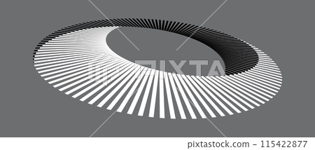 Spiral with lines as dynamic abstract vector background or logo or icon. Abstract background with lines in a circle. Artistic illustration with perspective. Yin and Yang symbol concept. Spiral with lines as dynamic abstract vector background or logo or icon. Abstract background with lines in a circle. Artistic illustration with perspective. Yin and Yang symbol concept. 115422877