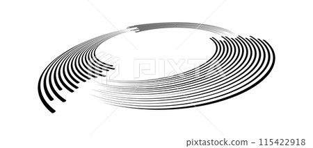 Abstract background with lines in spiral, perspective view. Art design circle as logo or icon. Abstract background with lines in spiral, perspective view. Art design circle as logo or icon. 115422918