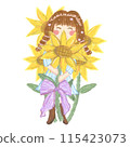 Girl and sunflower 115423073