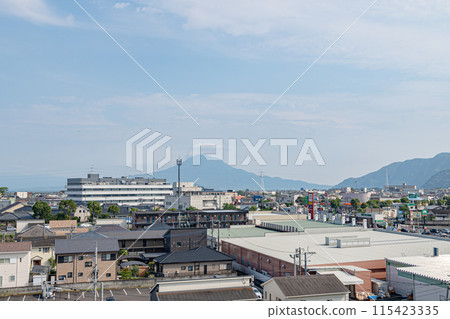 Scenery of Aira City, Kagoshima Prefecture: New City Hall and Sakurajima 115423335
