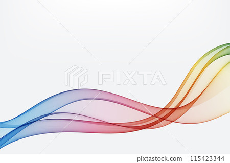 Soft gradient smoky abstract wave. Flow of wavy lines, design element. Soft gradient smoky abstract wave. Flow of wavy lines, design element. 115423344