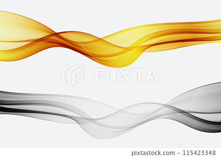 Gold and silver abstraction wave, curved lines of wave flow. 115423348