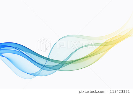 Curved lines in rainbow colors. Abstract wavy wave flow. 115423351