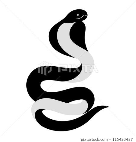 Simple cobra silhouette illustration material Simple cobra silhouette illustration material 115423487