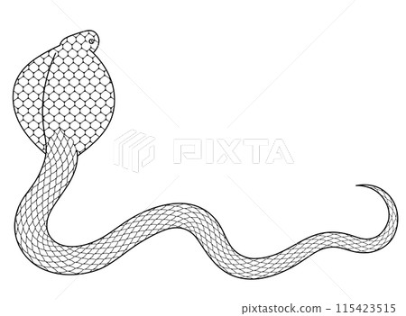 Cobra line drawing illustration material 115423515