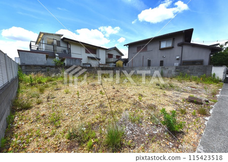 Vacant lot in a residential area Vacant lot in a residential area 115423518